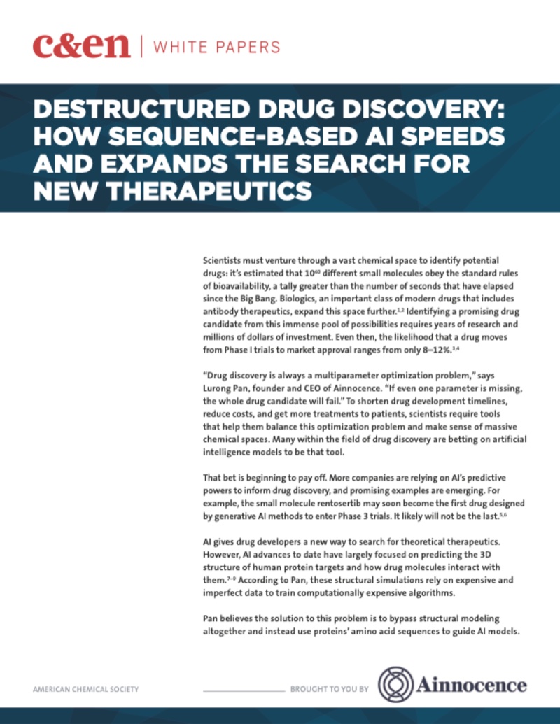 ACS / C&EN White Paper — Destructured Drug Discovery
